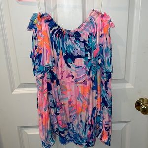 lilly pulitzer off the shoulder top size large